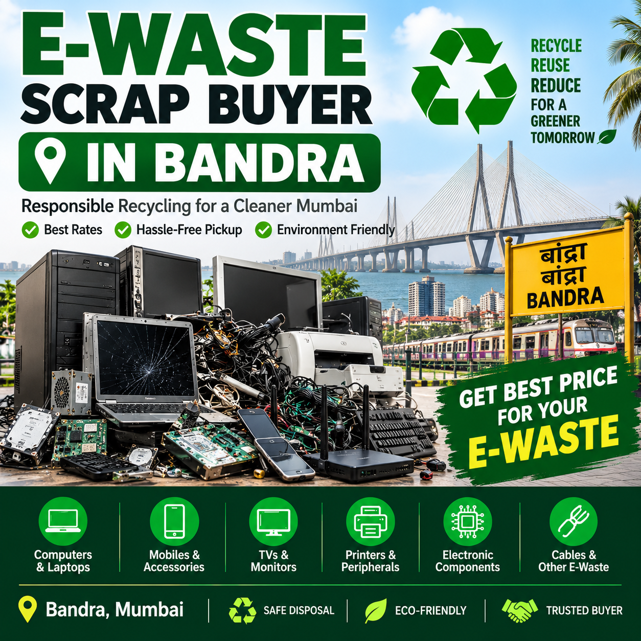 E-waste scrap buyer in Bandra Mumbai assessing computers, office electronics and IT scrap